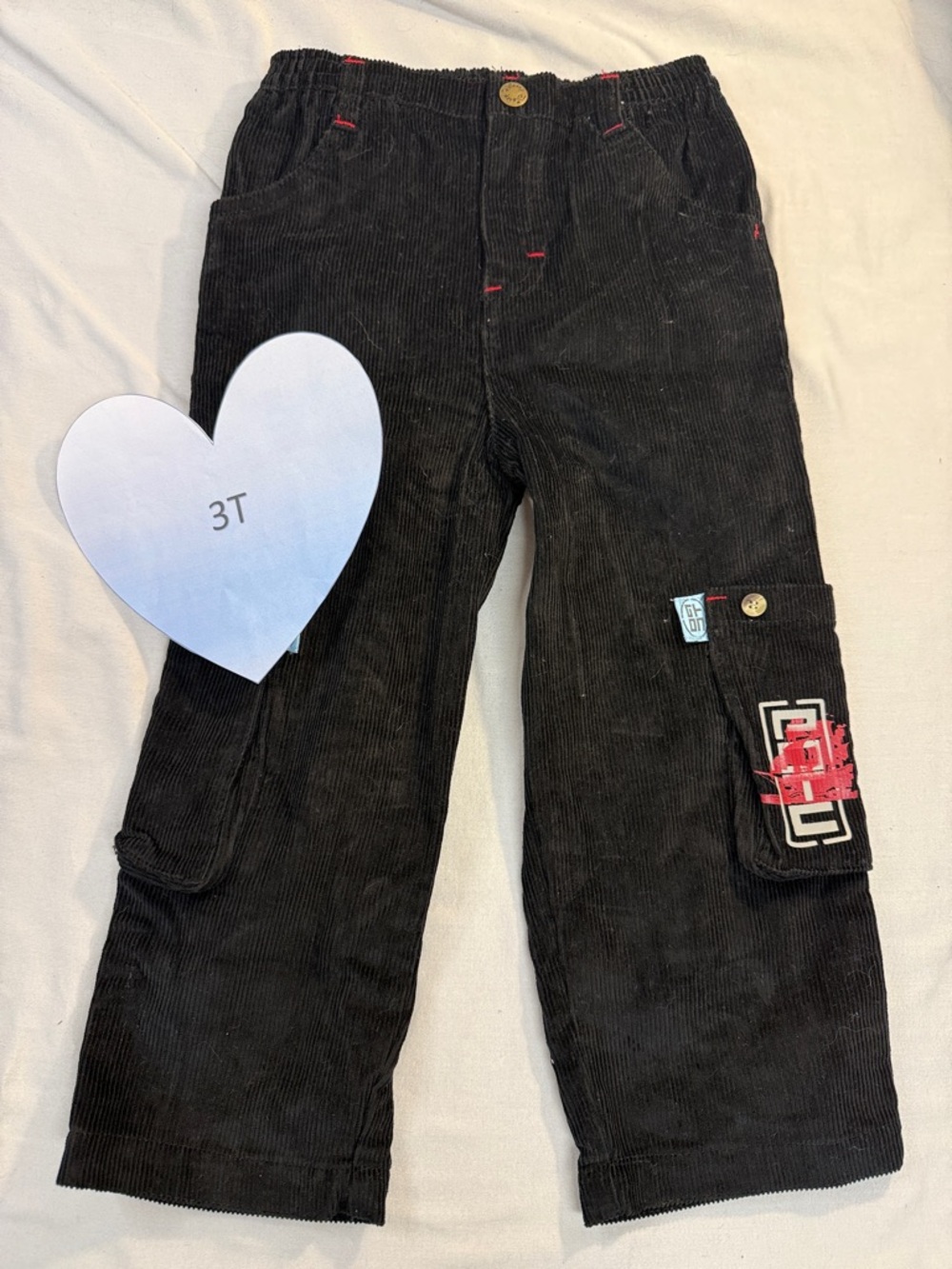 Disney - 3T - LIKE NEW - Black Corduroy Cargo Pants